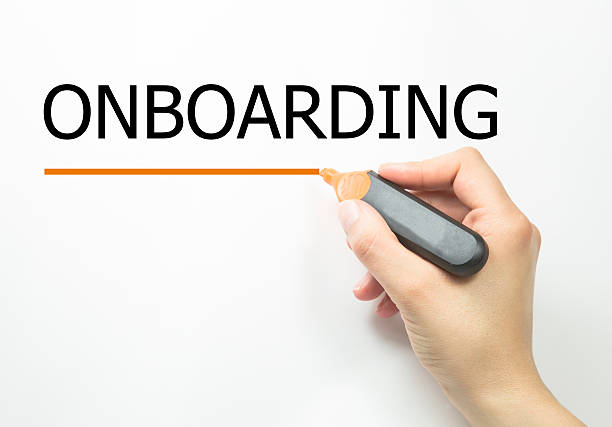 istock Hand writing Onboarding with marker 613321274