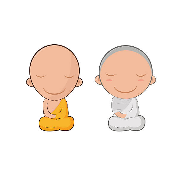 Asia Cute Monk Cartoon Symbol Vector Stock Illustration - Download Image  Now - Buddhism, Child, Illustration - iStock