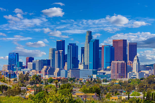 istock Skyscrapers of Los Angeles skyline, CA 613325548