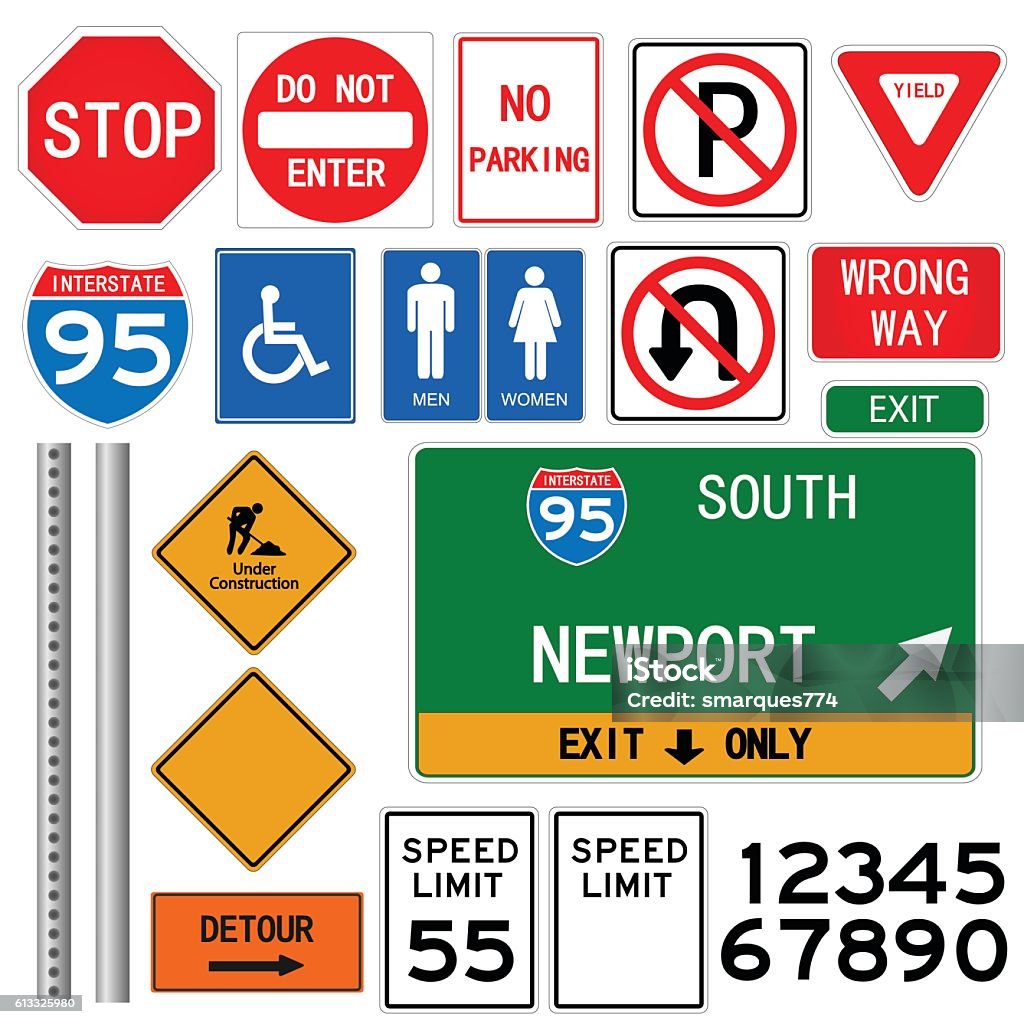 Verkehrszeichen Abbildung - Lizenzfrei USA Vektorgrafik