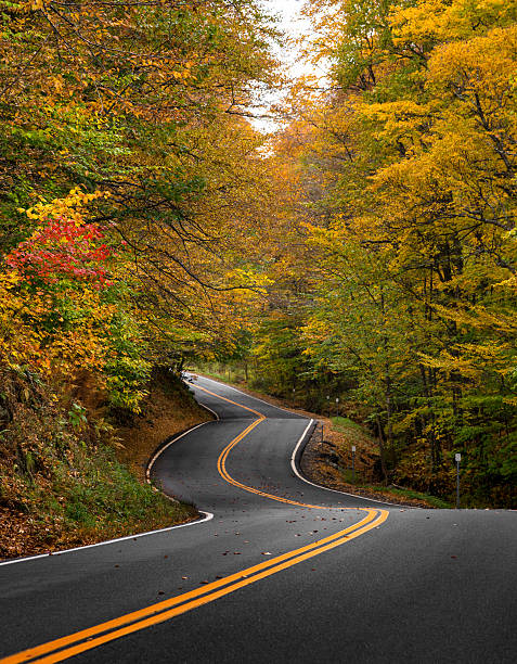 istock winding road in Vermont 613330844