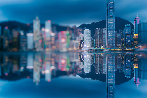 istock Hong Kong victoria skyline at dawn 613330852