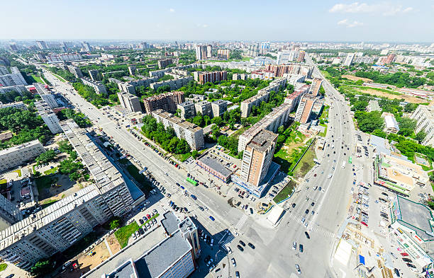 istock Aerial city view. Urban landscape. Copter shot. Panoramic image. 613332168