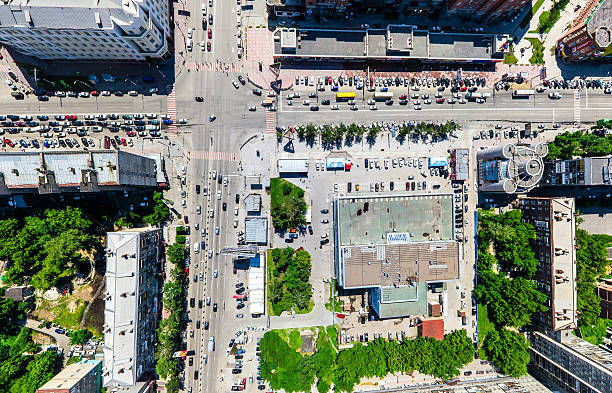 istock Aerial city view. Urban landscape. Copter shot. Panoramic image. 613332396