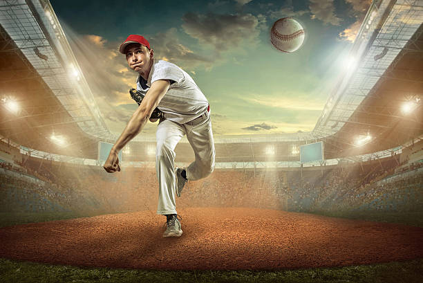 istock Baseball players in action on the stadium. 613334148