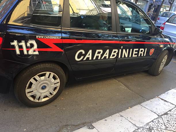 Bari, Italy - September 29, 2016: carabinieri car Bari, Italy - September 29, 2016: blue car of the national gendarmerie of Italy, carabinieri armored vehicle photos stock pictures, royalty-free photos & images