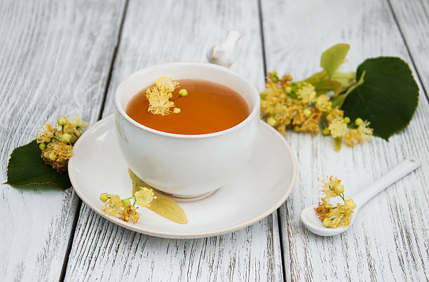 istock cup of herbal tea with linden flowers 613336464