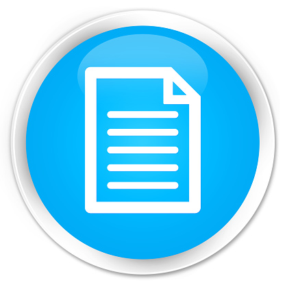 Page icon cyan blue glossy round button