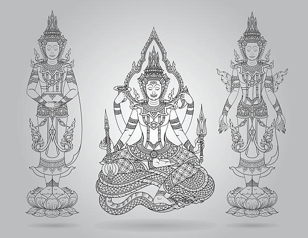 istock shiva of line thai tradition,buddha jewelry set 613338106
