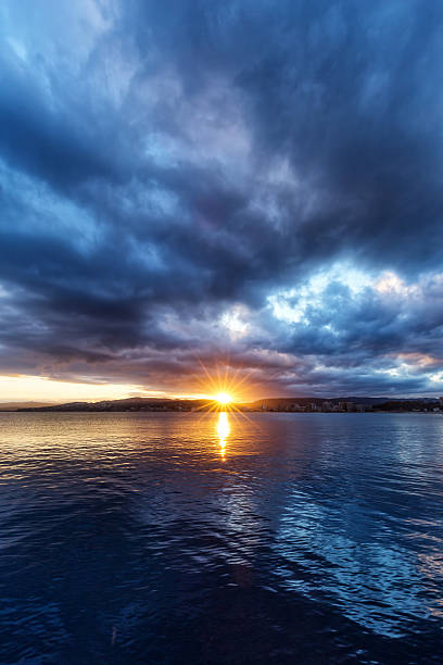istock Beautiful sunset over the ocean in Spain 613338228