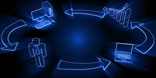 Photo of Business workflow computer data concept