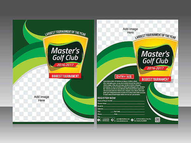 golf tournament flyer template design & Poster golf tournament flyer template design & Poster Vector illustration silhouette of golf flyer template stock illustrations