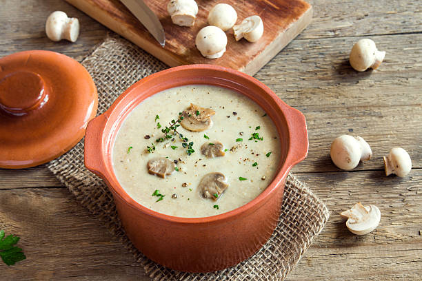 istock Mushroom cream soup 613341310
