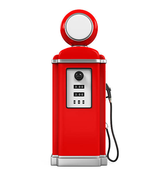 Retro Gas Pump Retro Gas Pump isolated on white background. 3D render vintage gas pumps stock pictures, royalty-free photos & images