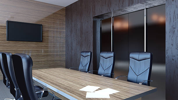 istock Meeting room. Winter morning. 3D rendering 613341908