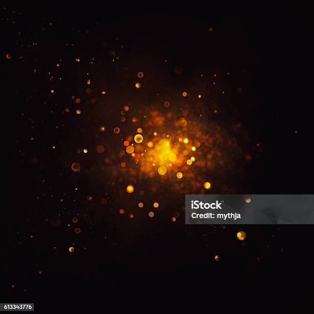 Bokeh Shiny Abstract Background Stock Photo - Download Image Now - Sparks, Fire - Natural Phenomenon, Lighting Equipment