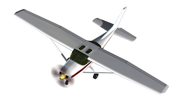 istock popular light aircraft with single propeller Isolated on white 613344122