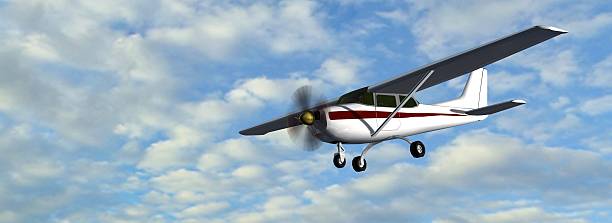 istock popular light aircraft with single propeller in flight 613344402
