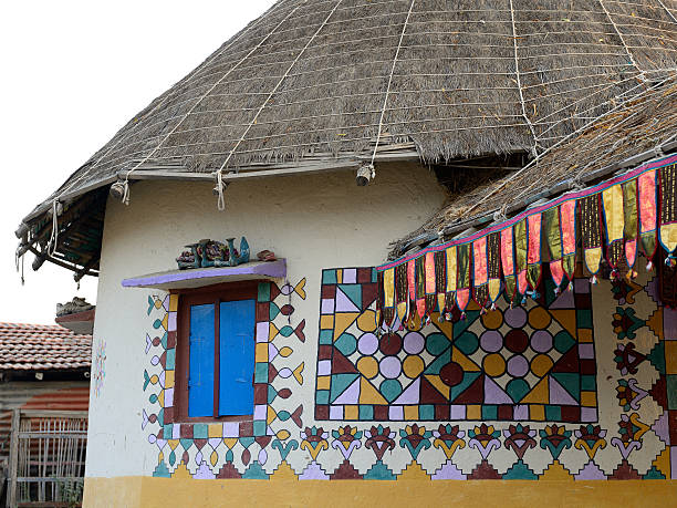 TIKAMGARH, MADHYA PRADESH, INDIA - NOVEMBER  21, 2022: House in a village, Madhya Pradesh, India.