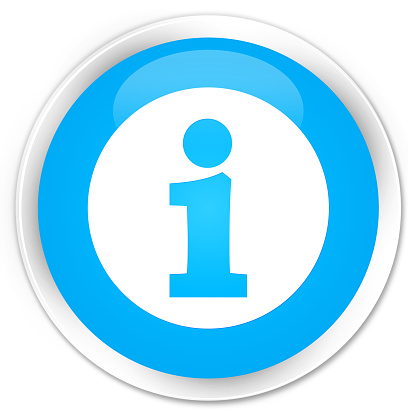 Info icon cyan blue glossy round button