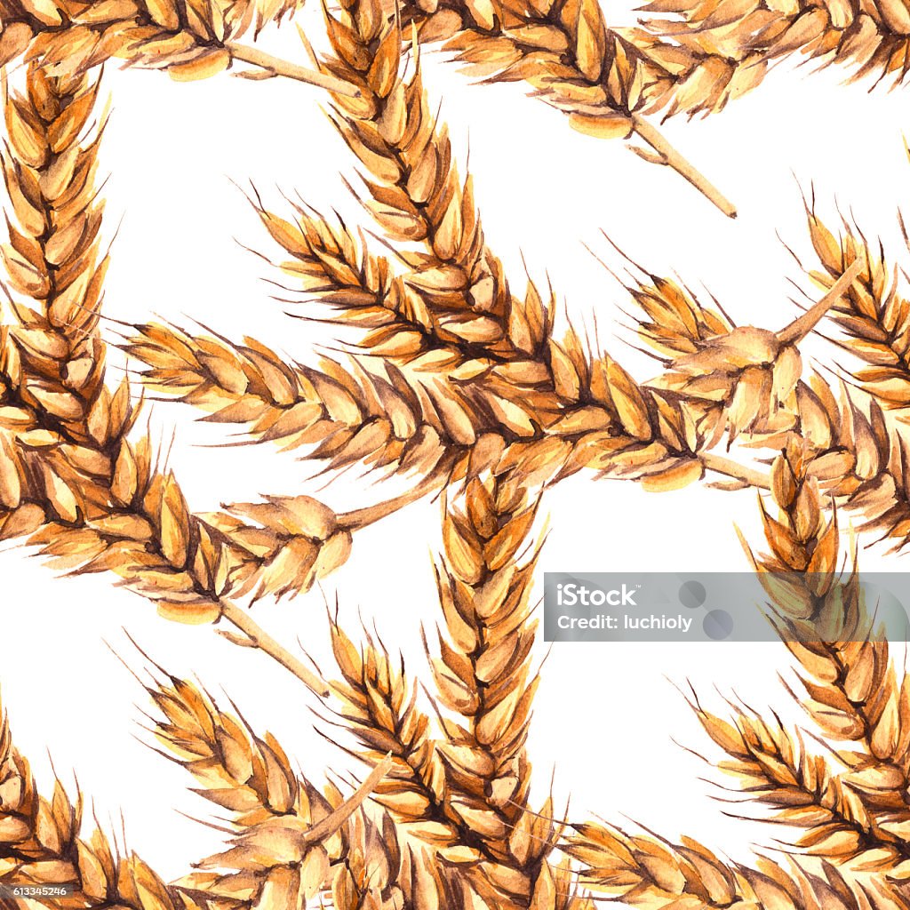 Malt Pattern The Background Stems Malt Seamless Pattern Watercolor Illustration ...