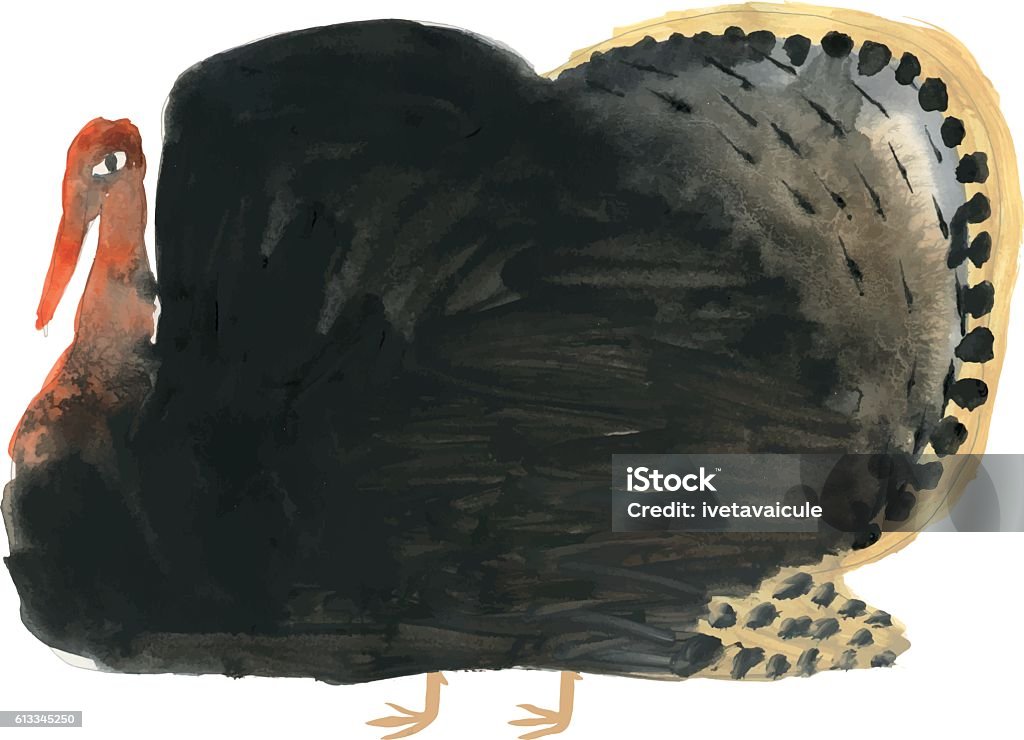 Watercolour painting of turkey bird Watercolour painting of turkey bird. Vector file Thanksgiving - Holiday stock vector