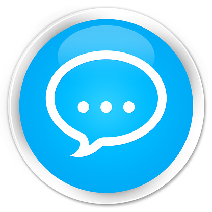 Questions (bubble icon) isolated on blue square button reflected abstract illustration