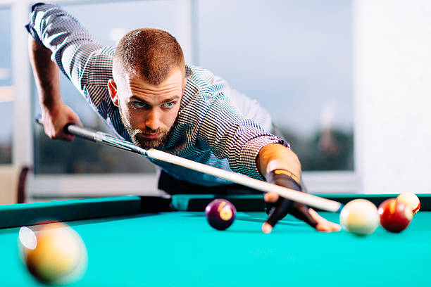istock Image of billiard professional player 613346042