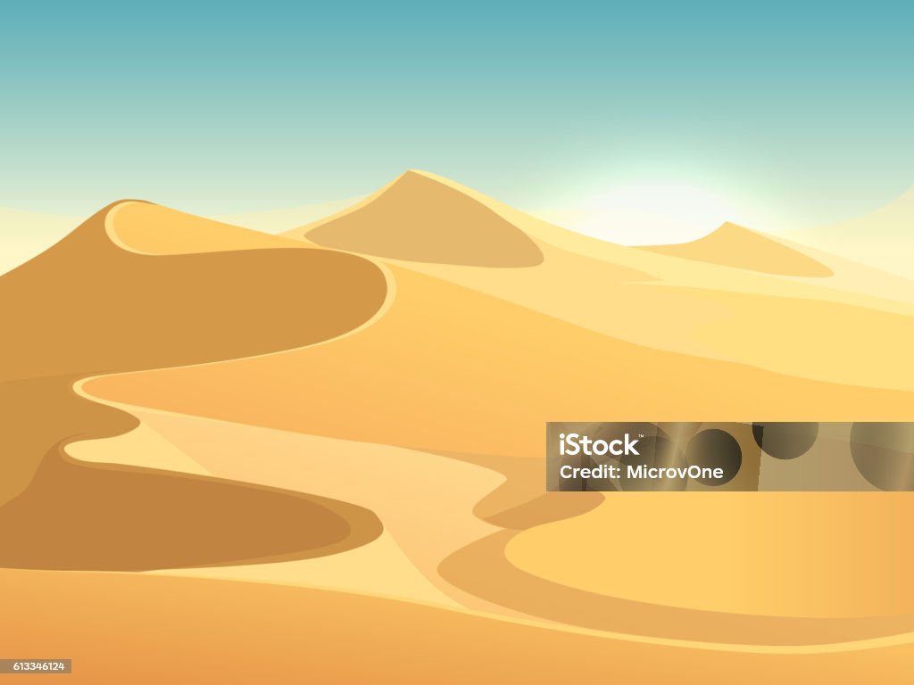 Desert dunes vector egyptian landscape background Desert dunes vector egyptian landscape background. Sand in nature illustration Sand Dune stock vector