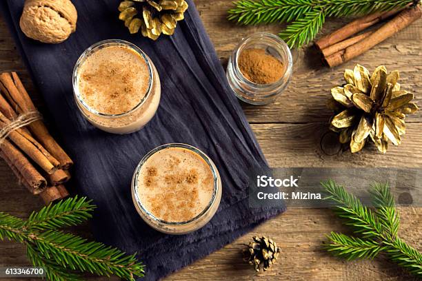 Eggnog For Christmas Stock Photo - Download Image Now - Alcohol - Drink, Alcohol Abuse, Beige