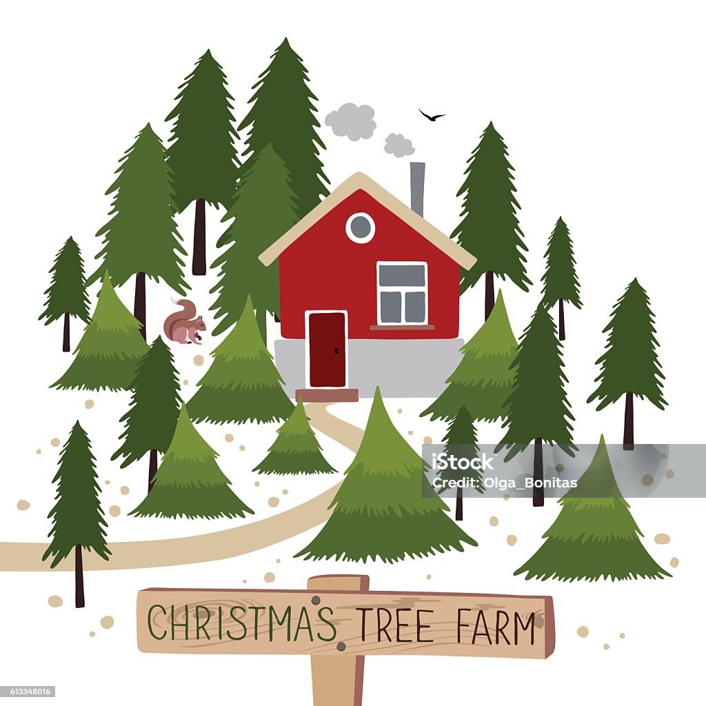 Tree Farm Vector Christmas Tree Farm Vector Illustration Stock Illustration - Download ...