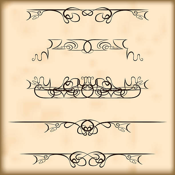 Retro design elements text dividers and decorations vector art illustration