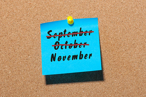 11월 초·9월, 10월 말 컨셉 - calendar october countdown event 뉴스 사진 이미지