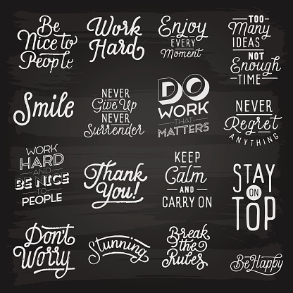 Hand Drawn Lettering Slogans Stock Illustration - Download Image Now ...