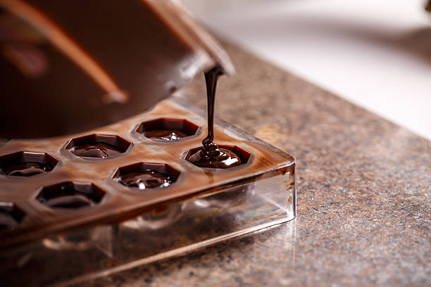 Making homemade praline stock photo