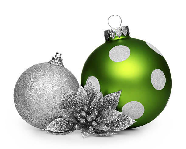 istock Group of christmas balls isolated on white background 613518458