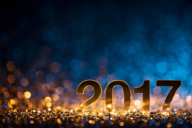 istock New Year 2017 - Christmas Decoration Gold Blue Party Celebration 613518894