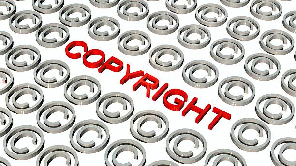 istock Copyright sign and lettering isolated on white background 613520966