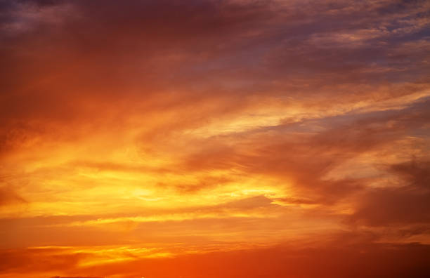 istock Fiery orange sunset sky. Beautiful sky. 613522480