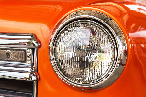 istock front headlights lamp of vintage car 613522702