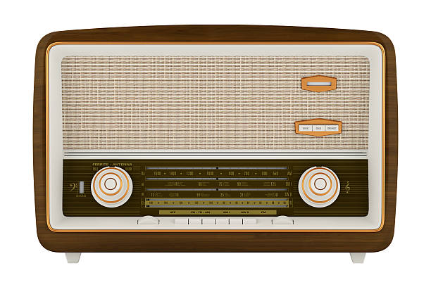 istock vintage radio isolated on white background 613523324