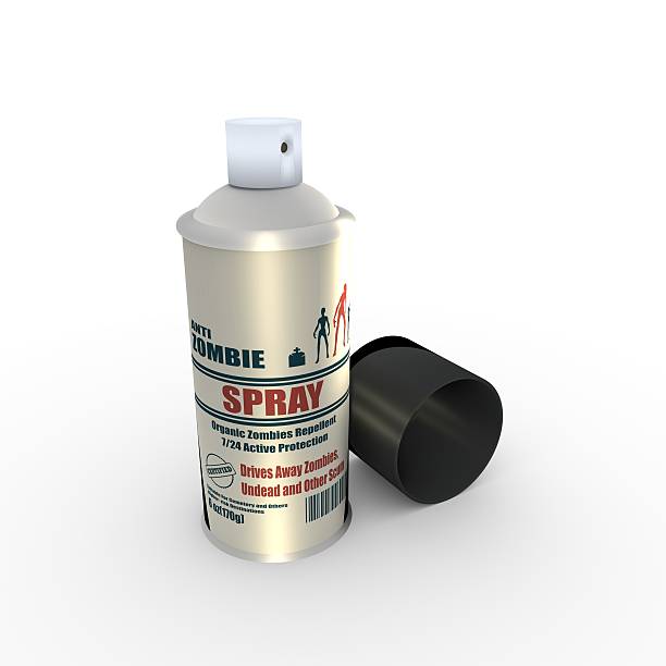 istock Illustration of anti zombies spray with cap 613524756