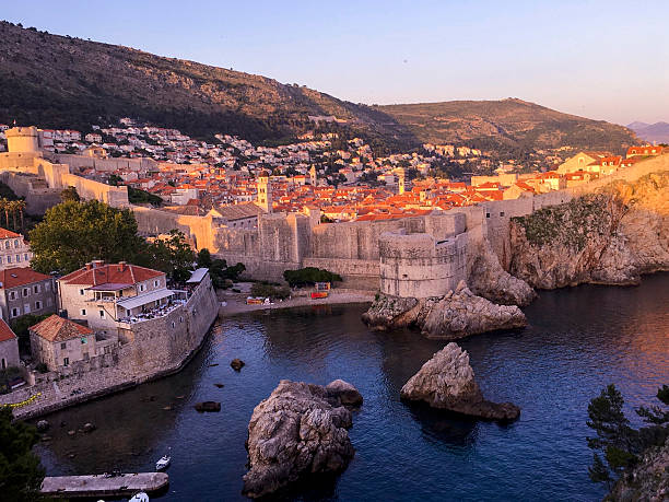 istock Sunset Dubrovnik Old Town, Mt. Srd on the background 613527020