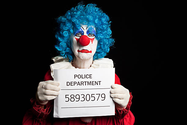 istock Sad Creepy Clown Mugshot 613527274