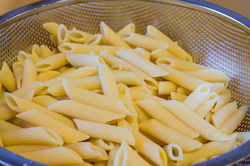 cooked and dried pasta