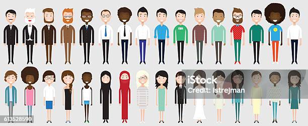 Set Of Diverse Business People Stock Illustration - Download Image Now - Multiracial Group, Diversity, People