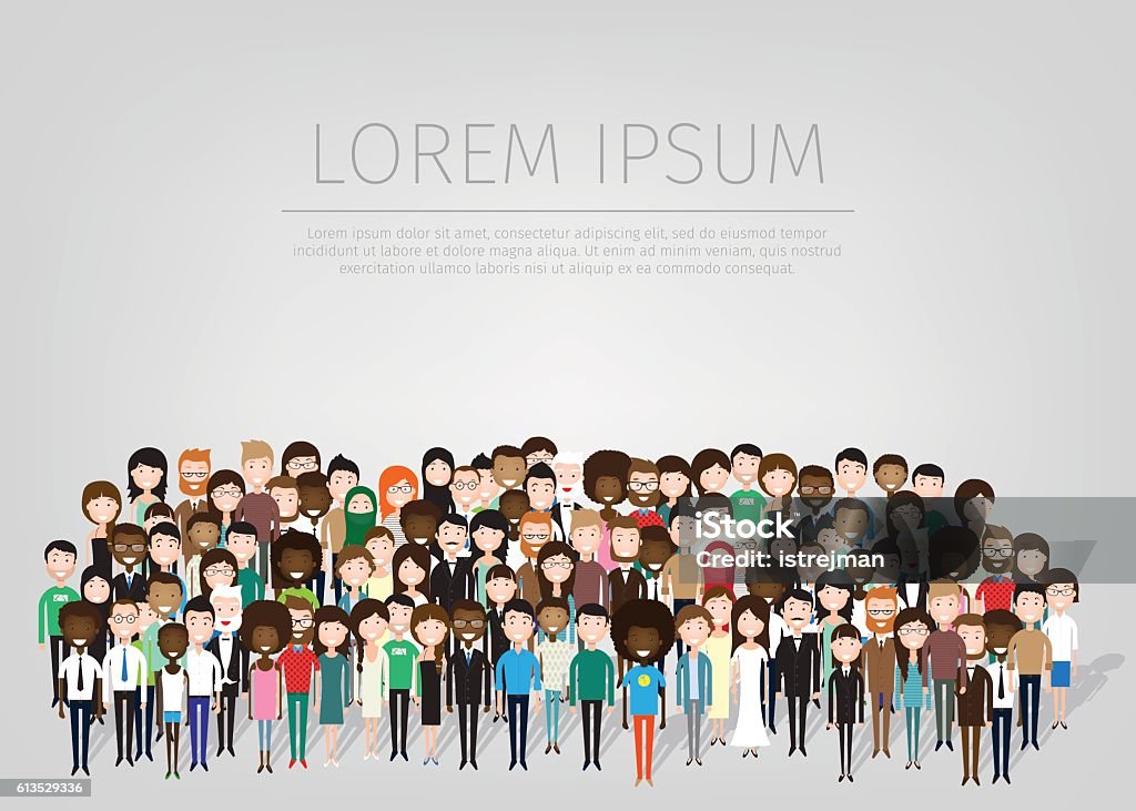 large group of people large group of different people. vector background Child stock vector