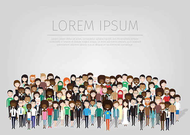 large group of people large group of different people. vector background large group of people illustrations stock illustrations