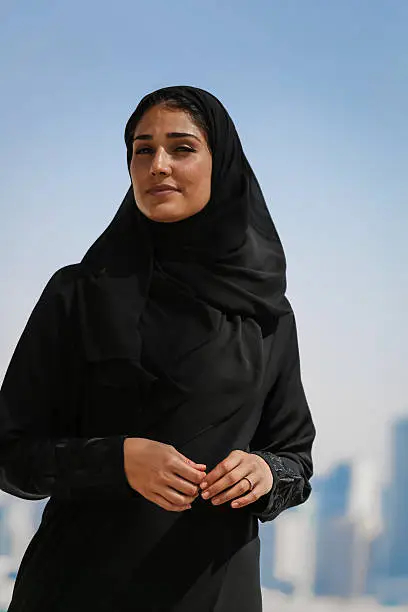 Photo of Arab woman standing