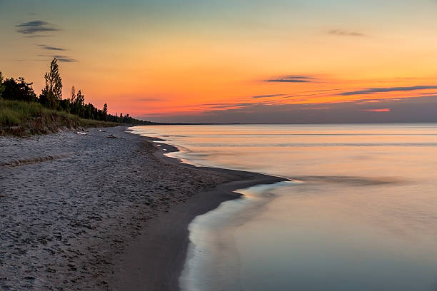 istock Lake Huron Beach after Sunset - Ontario, Canada 613533932
